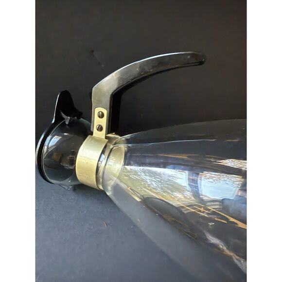 Vintage Coffee Tea Clear Glass Carafe Pot Gold Diamond Star Pattern MCM Atomic - Picture 6 of 9